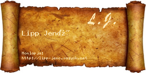 Lipp Jenő névjegykártya